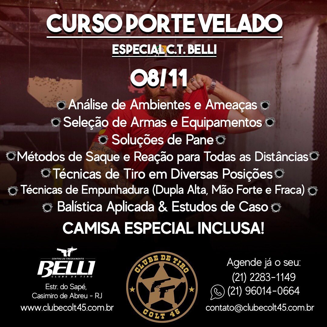 Curso de porte velado - Clube de Tiro Colt 45